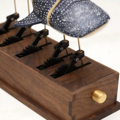 Handmade Whale Shark Mechanical Automaton | Wooden Ocean Art Decor