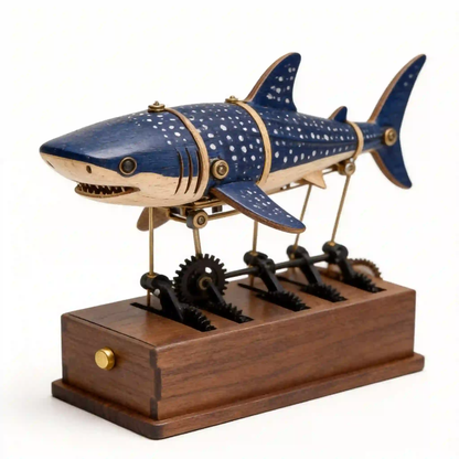 Handmade Whale Shark Mechanical Automaton | Wooden Ocean Art Decor