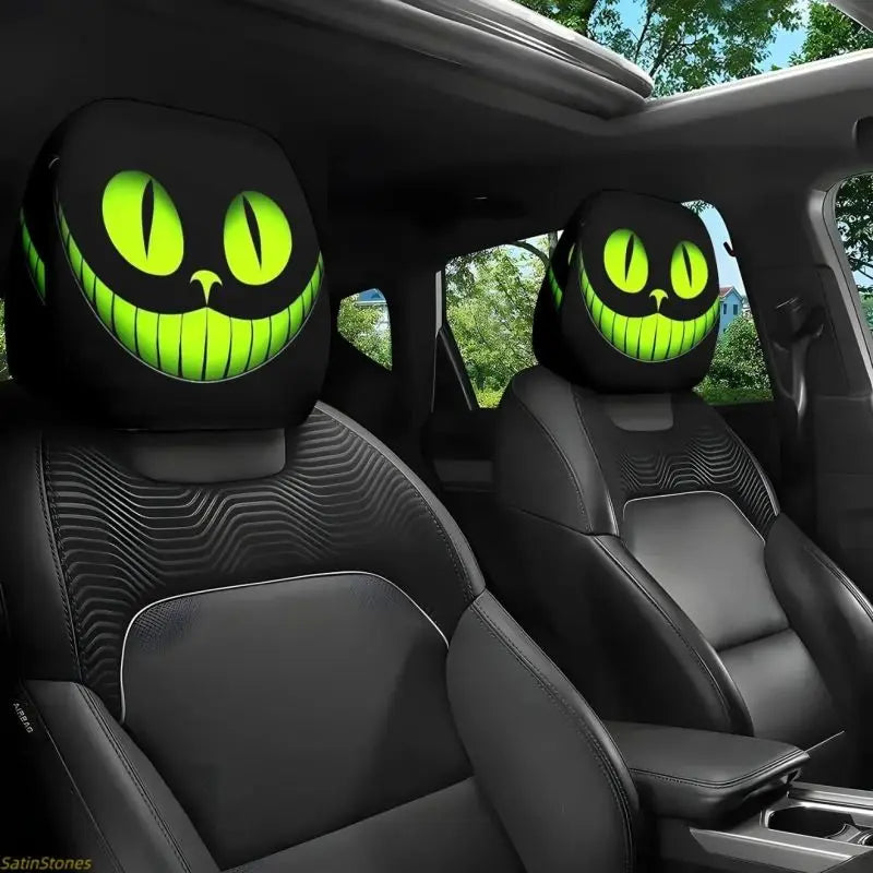 Hooded Phantom Headrest Covers 2-Pack – Buy 1 Get 1 Free, Gothic Car Seat Decor