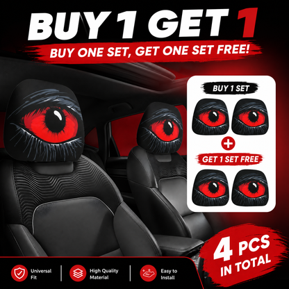 Hooded Phantom Headrest Covers 2-Pack – Buy 1 Get 1 Free, Gothic Car Seat Decor