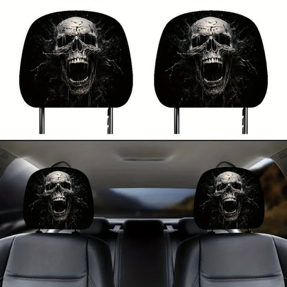 Hooded Phantom Headrest Covers 2-Pack – Buy 1 Get 1 Free, Gothic Car Seat Decor