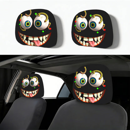 Hooded Phantom Headrest Covers 2-Pack – Buy 1 Get 1 Free, Gothic Car Seat Decor