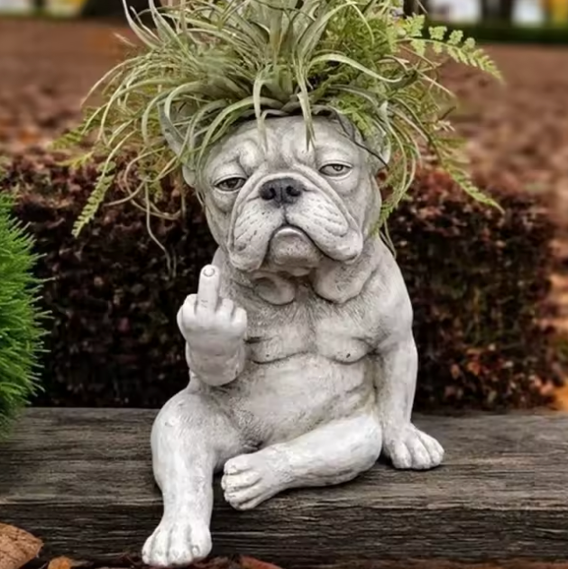 Grumpy Dog Planter
