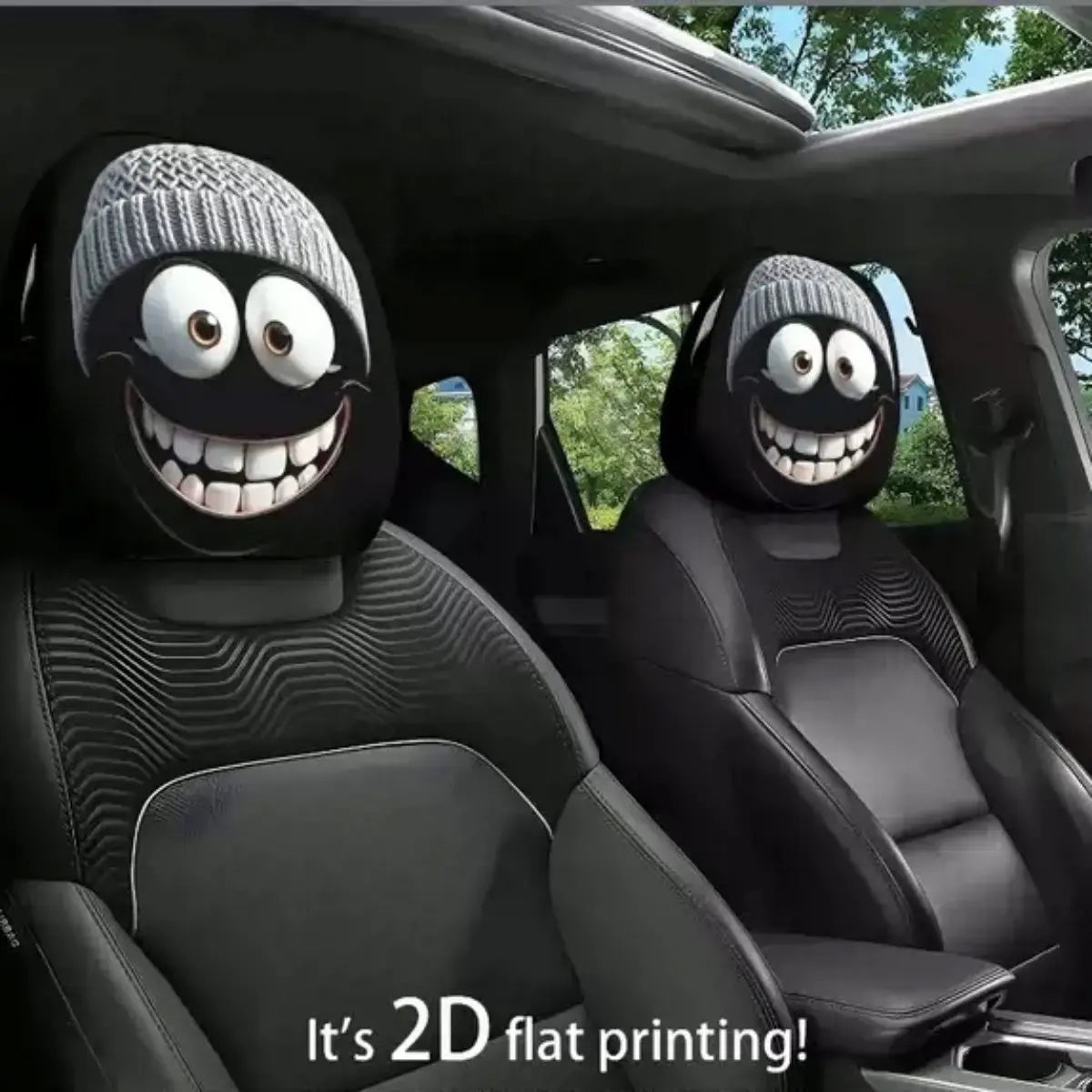 Hooded Phantom Headrest Covers 2-Pack – Buy 1 Get 1 Free, Gothic Car Seat Decor