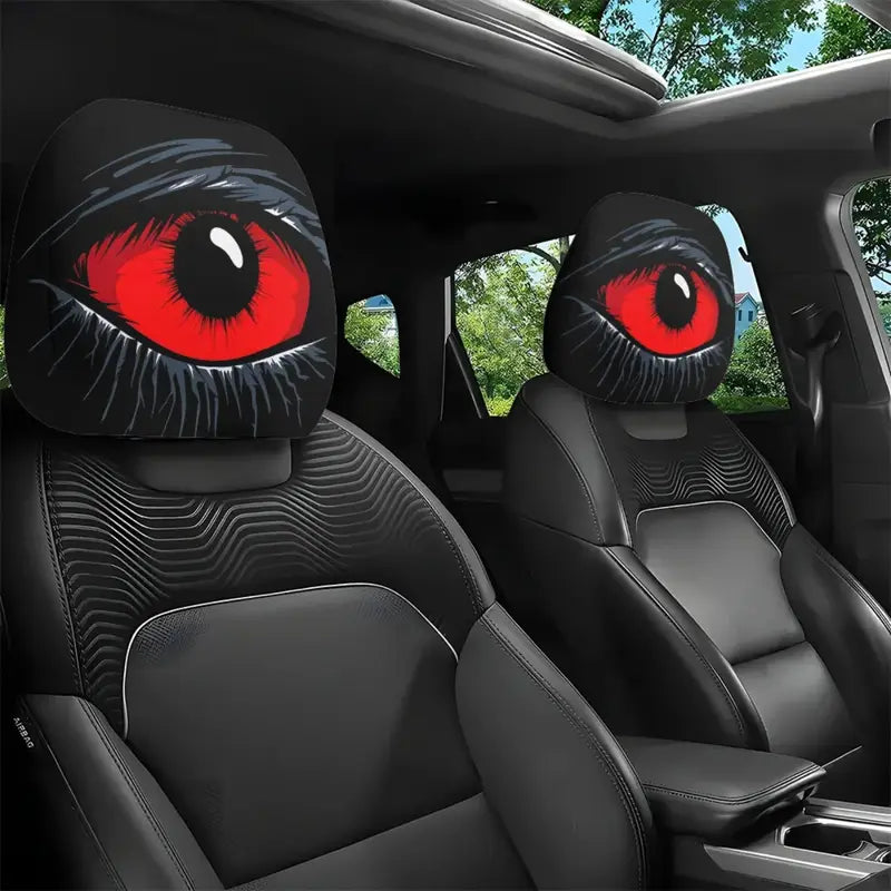 Hooded Phantom Headrest Covers 2-Pack – Buy 1 Get 1 Free, Gothic Car Seat Decor