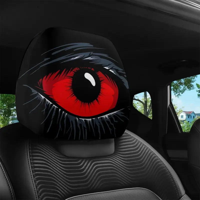 Hooded Phantom Headrest Covers 2-Pack – Buy 1 Get 1 Free, Gothic Car Seat Decor