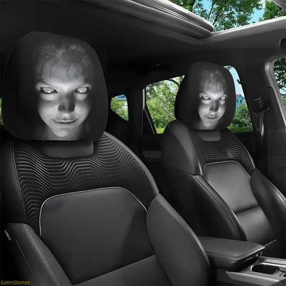 Hooded Phantom Headrest Covers 2-Pack – Buy 1 Get 1 Free, Gothic Car Seat Decor