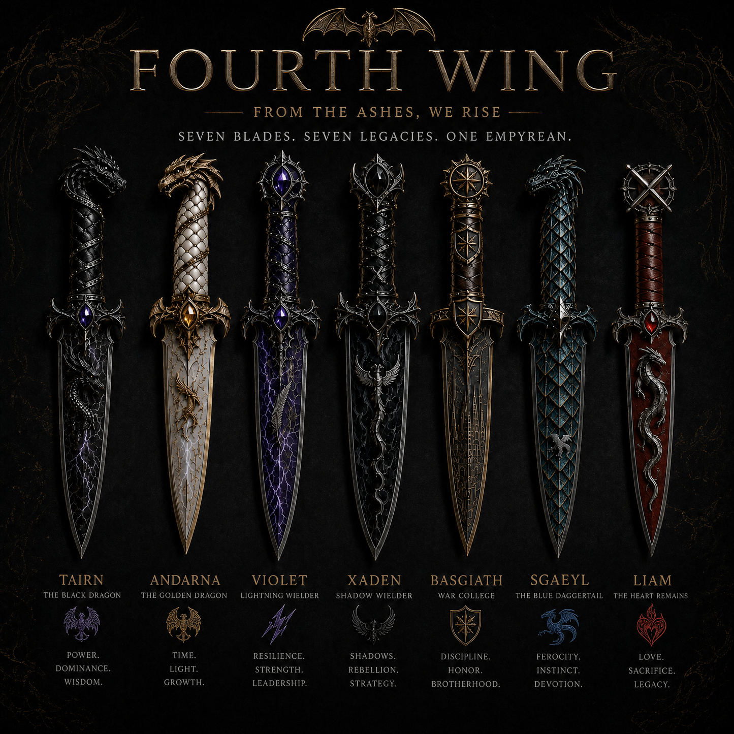 Fourth Wing - The Complete Fantasy Collector Dagger Set