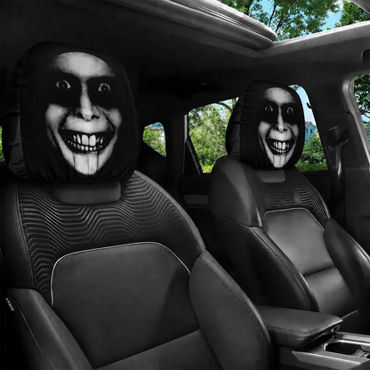 Hooded Phantom Headrest Covers 2-Pack – Buy 1 Get 1 Free, Gothic Car Seat Decor